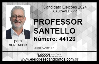 Candidato PROFESSOR SANTELLO 2024 - CASCAVEL - Eleições