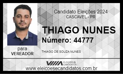 Candidato THIAGO NUNES 2024 - CASCAVEL - Eleições