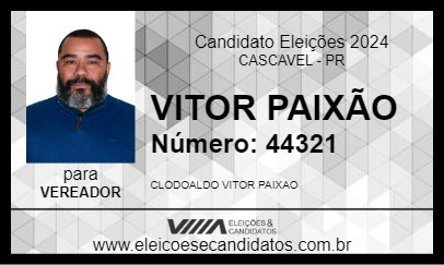 Candidato VITOR PAIXÃO 2024 - CASCAVEL - Eleições