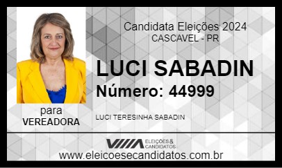 Candidato LUCI SABADIN 2024 - CASCAVEL - Eleições