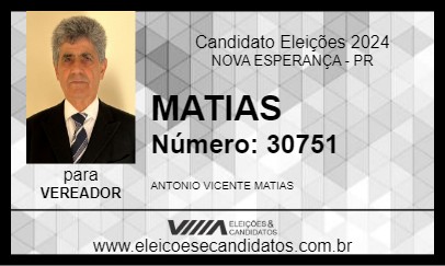 Candidato MATIAS 2024 - NOVA ESPERANÇA - Eleições