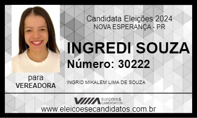 Candidato INGREDI SOUZA 2024 - NOVA ESPERANÇA - Eleições