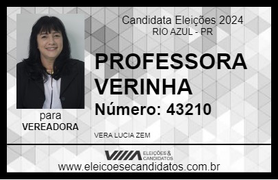 Candidato PROFESSORA VERINHA 2024 - RIO AZUL - Eleições