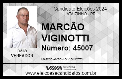 Candidato MARCÃO VIGINOTTI 2024 - JATAIZINHO - Eleições