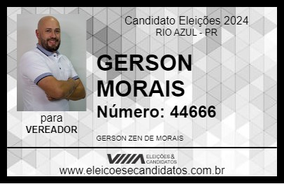 Candidato GERSON MORAIS 2024 - RIO AZUL - Eleições