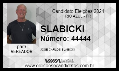 Candidato SLABICKI 2024 - RIO AZUL - Eleições