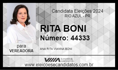 Candidato RITA BONI 2024 - RIO AZUL - Eleições