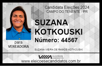 Candidato SUZANA KOTKOUSKI 2024 - CAMPO DO TENENTE - Eleições