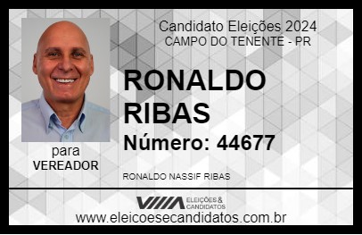 Candidato RONALDO RIBAS 2024 - CAMPO DO TENENTE - Eleições