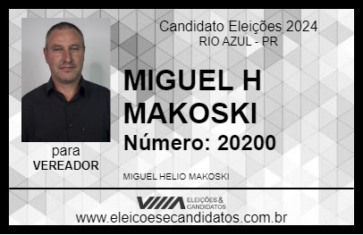 Candidato MIGUEL H MAKOSKI 2024 - RIO AZUL - Eleições