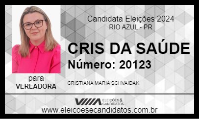 Candidato CRIS DA SAÚDE 2024 - RIO AZUL - Eleições