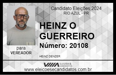 Candidato HEINZ O GUERREIRO 2024 - RIO AZUL - Eleições