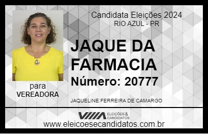 Candidato JAQUE DA FARMACIA 2024 - RIO AZUL - Eleições