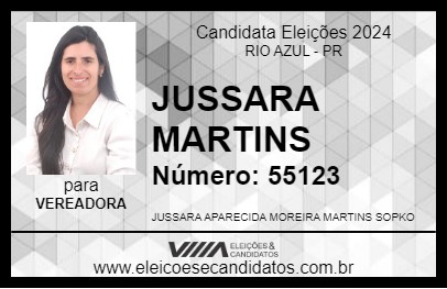 Candidato JUSSARA MARTINS 2024 - RIO AZUL - Eleições