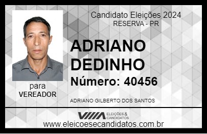 Candidato ADRIANO DEDINHO 2024 - RESERVA - Eleições