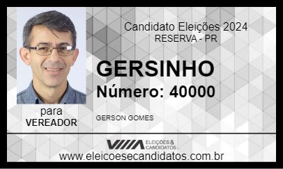 Candidato GERSINHO 2024 - RESERVA - Eleições