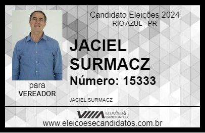 Candidato JACIEL SURMACZ 2024 - RIO AZUL - Eleições