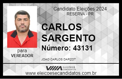 Candidato CARLOS SARGENTO 2024 - RESERVA - Eleições