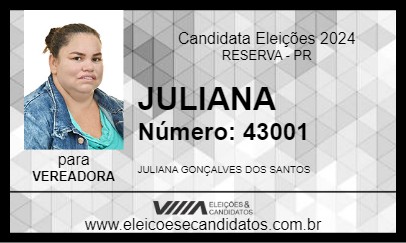 Candidato JULIANA 2024 - RESERVA - Eleições