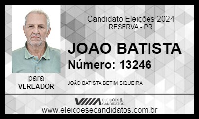 Candidato JOAO BATISTA 2024 - RESERVA - Eleições