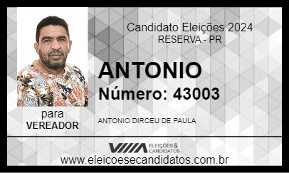 Candidato ANTONIO 2024 - RESERVA - Eleições