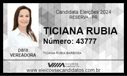 Candidato TICIANA RUBIA 2024 - RESERVA - Eleições