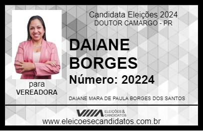 Candidato DAIANE BORGES 2024 - DOUTOR CAMARGO - Eleições