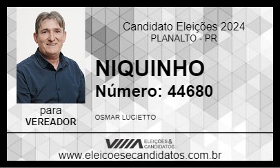 Candidato NIQUINHO 2024 - PLANALTO - Eleições