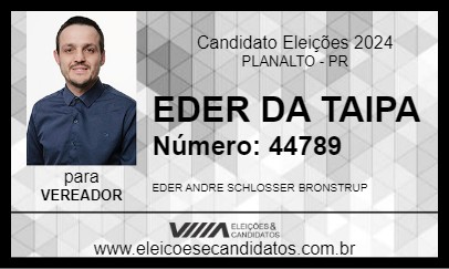 Candidato EDER DA TAIPA 2024 - PLANALTO - Eleições