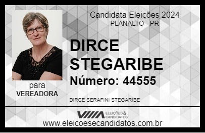 Candidato DIRCE STEGARIBE 2024 - PLANALTO - Eleições