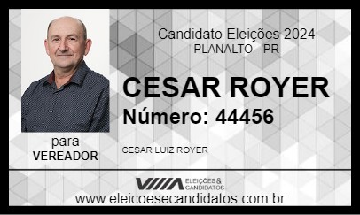 Candidato CESAR ROYER 2024 - PLANALTO - Eleições