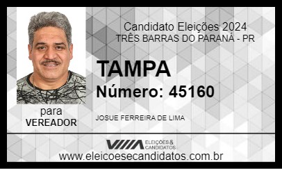 Candidato TAMPA 2024 - TRÊS BARRAS DO PARANÁ - Eleições