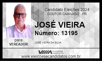 Candidato JOSÉ VIEIRA 2024 - DOUTOR CAMARGO - Eleições