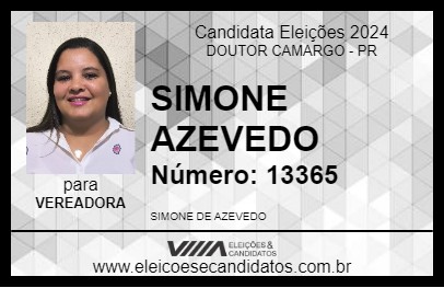 Candidato SIMONE AZEVEDO 2024 - DOUTOR CAMARGO - Eleições