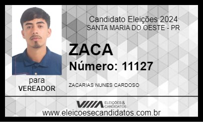 Candidato ZACA 2024 - SANTA MARIA DO OESTE - Eleições