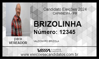 Candidato BRIZOLINHA 2024 - CAPANEMA - Eleições