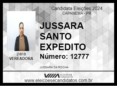 Candidato JUSSARA SANTO EXPEDITO 2024 - CAPANEMA - Eleições