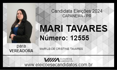 Candidato MARI TAVARES 2024 - CAPANEMA - Eleições