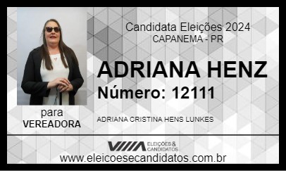 Candidato ADRIANA HENZ 2024 - CAPANEMA - Eleições