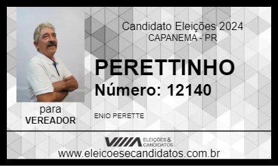 Candidato PERETTINHO 2024 - CAPANEMA - Eleições