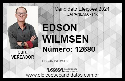 Candidato EDSON WILMSEN 2024 - CAPANEMA - Eleições