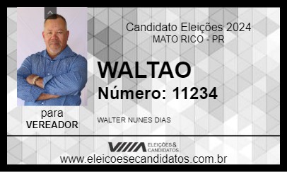 Candidato WALTAO 2024 - MATO RICO - Eleições