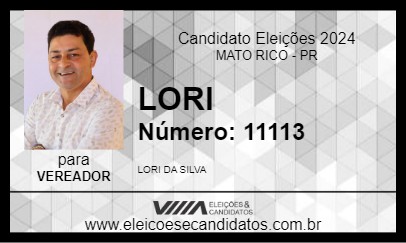 Candidato LORI 2024 - MATO RICO - Eleições