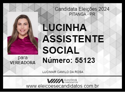 Candidato LUCINHA ASSISTENTE SOCIAL 2024 - PITANGA - Eleições