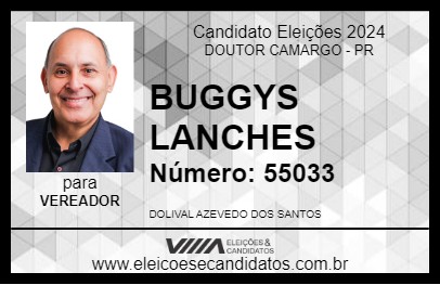 Candidato BUGGYS LANCHES 2024 - DOUTOR CAMARGO - Eleições