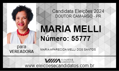 Candidato MARIA MELLI 2024 - DOUTOR CAMARGO - Eleições