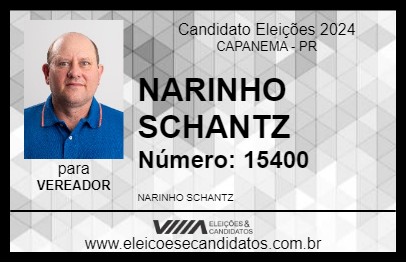 Candidato NARINHO SCHANTZ 2024 - CAPANEMA - Eleições