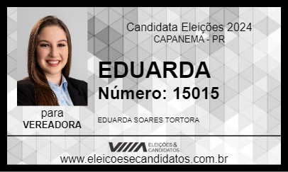 Candidato EDUARDA 2024 - CAPANEMA - Eleições