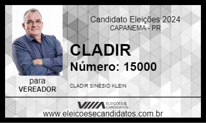 Candidato CLADIR 2024 - CAPANEMA - Eleições