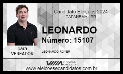 Candidato LEONARDO 2024 - CAPANEMA - Eleições